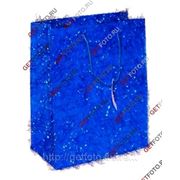 Подарочный пакет 26х32х12, бумажный, МИШУРА, синий GF 1316 фотография