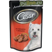 Cesar - консервы из говядины с овощами цезарь для взрослых собак мелких пород / пауч