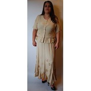 Костюм женский блузка с юбкой светло-горчичный на 52-54 размеры
