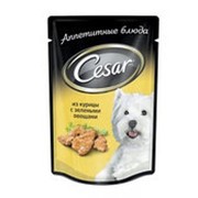 Корм для собак CESAR из курицы с зелеными овощами, 100г фотография