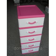 Комод пластиковый Стиль мини розовый (5 ящиков) фото