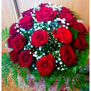 Букет из 25 красных роз “С Юбилеем!“ фото