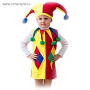 Карнавальный костюм «Арлекин», шапка, безрукавка, 3-5 лет, рост 104-116 см фотография