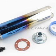 Глушитель тюнинг 420*100mm, креп. Ø78mm нержавейка, каленый, прямоток, mod:1 фото