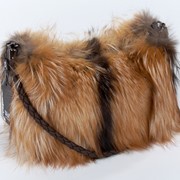 Меховая сумка Wol'ff, лиса серебристо-черная осветленная Арт.4-25 фото