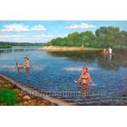 Картина “ В жаркий день на реке“ фото