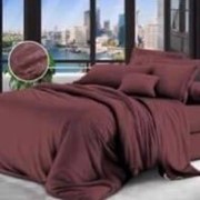 Семейный комплект постельного белья из сатина и жаккарда “Dolce Vita“ Темно-коричневый фото