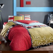 Комплект подросткового постельного белья TAC DEXTER хлопковый ранфорс красный евро фото