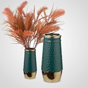 Керамическая Ваза Зеленая с Золотистым M фото