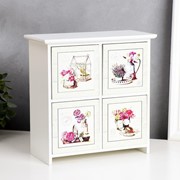 Шкатулка дерево комод 4 ящика “Цветочный магазин“ 23,5х23х11,5 см фото