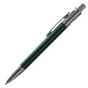 Ручка авт. шариковая, зеленый металлический корпус,серебряные детали (INDEX) фотография