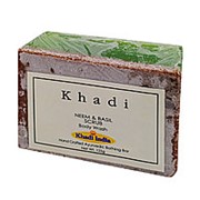 Мыло-скраб для лица с нимом и базиликом (scrub-soap) Khadi | Кади 125г фото