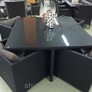 Набор мебели, стол + четыре кресла, искусственный ротнаг, код: meb68 фото