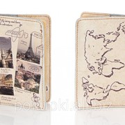 Кожаная обложка на паспорт Города Европы фотография