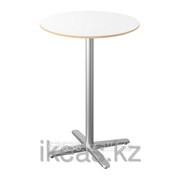 Барный стол белый, серебристый БИЛЬСТА фотография