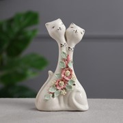 Статуэтка “Коты свидание“, белая, цветная лепка, микс фото
