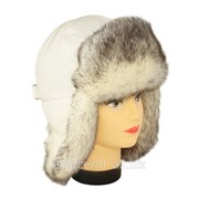 Белая шапка ушанка для девочки мех Соболь фотография