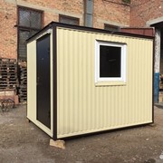 Вагончик-бытовка, профлист с полимерным покрытием бежевого цвета фото
