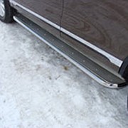 Пороги VW Touareg 2014–2018 (с площадкой лист нерж. сталь 60 мм) фото