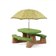 Столик с лавками и зонтиком “Степ-2“ фото