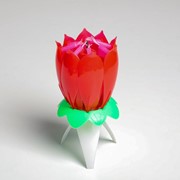 Свеча для торта музыкальная “Тюльпан“, красная, 12×5 см фото
