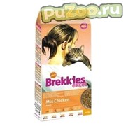 Brekkies excel mix - сухой корм с курицей, уткой и овощами бреккис эксель микс для взрослых кошек всех пород фотография