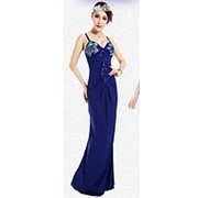 Вечернее синее платье для свадьбы (Размер одежды: 44 размер (Size M)) фото