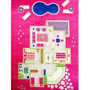 Детский 3D ковер “Игровой домик“ розовый, 134х200см (IVI) фото