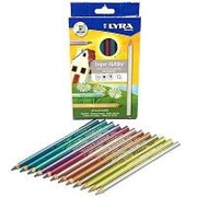 Набор цветных карандашей Lyra Super Ferby Metallic, лакированные, 12 цветов фото