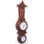 Часы в деревянном корпусе с термометром и барометром модель №4