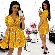Нежное желтое женское платье АА/-1349 фотография