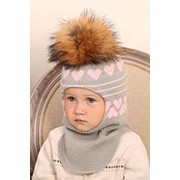 Шлем детский, утеплитель синтепон р.48-50 арт. F-106-58(XL) фото