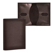 Обложка для паспорта BEFLER “Грейд“, натуральная кожа, тиснение “Passport“, коричневая, O.1.-9 фото