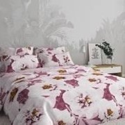 Комплект постельного белья Евро из бязи “Avrora Texdesign“ Пурпурно-белый с большими орхидеями фото