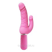 Розовый вибратор Levina Double Penis - 21,5 см. фото