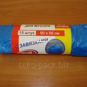 Пакет для мусора 60л (10шт.)“TopLine“ с затяжками фото