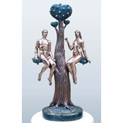 Скульптура Адам и Ева бронза, мрамор 51х20х12 2005 г. фото