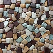 Галька декоративная из различных видов отделочного камня (песчаники, кварциты, сланцы, травертин) фото