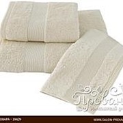 Набор полотенец для ванной в подарочной упаковке 32х50, 50х100, 75х150 Soft Cotton DELUXE хлопковая махра кремовый фото