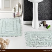 Набор ковриков для ванной Modalin EVORA вязаный хлопок 50х70, 60х100 светло-зелёный фото