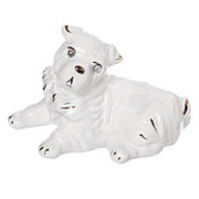 Сувенир Собака Шарпей мини, глазурь белая фото