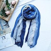 Женский хлопковый градиентный цвет, натуральный складной шелковый шрам, Повседневный Шея, защитный шарф в фото