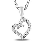 Кулон стильный сердце с бриллиантами I1/G 0.50Сt фото