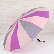 Зонт механический 'Радужное настроение', 3 сложения, 16 спиц, R 49 см, цвет сиреневый