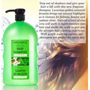 Шампунь для волос с дозатором Naturaphy с экстрактом Алоэ вера и миндального масла для сухих и повреждённых волос 1000 мл