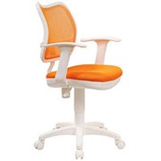 Бюрократ Кресло детское CH-W797/OR/TW-96-1 белый пластик, спинка/сетка оранж, ткань, оранжевое