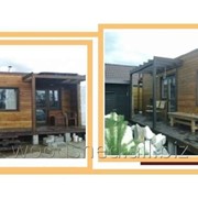 Трехмодульный банный дом 6,3х6,9х3,0 деревянный каркас, комплектация Премиум фотография