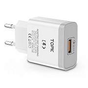 Сетевое зарядное устройство TOPK C301Q USB Charger Quick Charge 3.0 18W