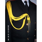 Аксельбант уставной офицерский (старший офицерский состав, 2 косы, 2 наконечника), капрон желтый