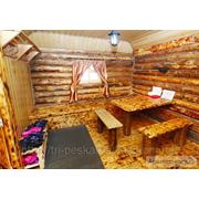 Деревенская баня на дровах фотография